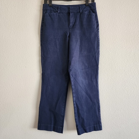 Old Navy Denim - Old Navy Dark Blue Straight Leg Jeans High Rise Pixie Size 4